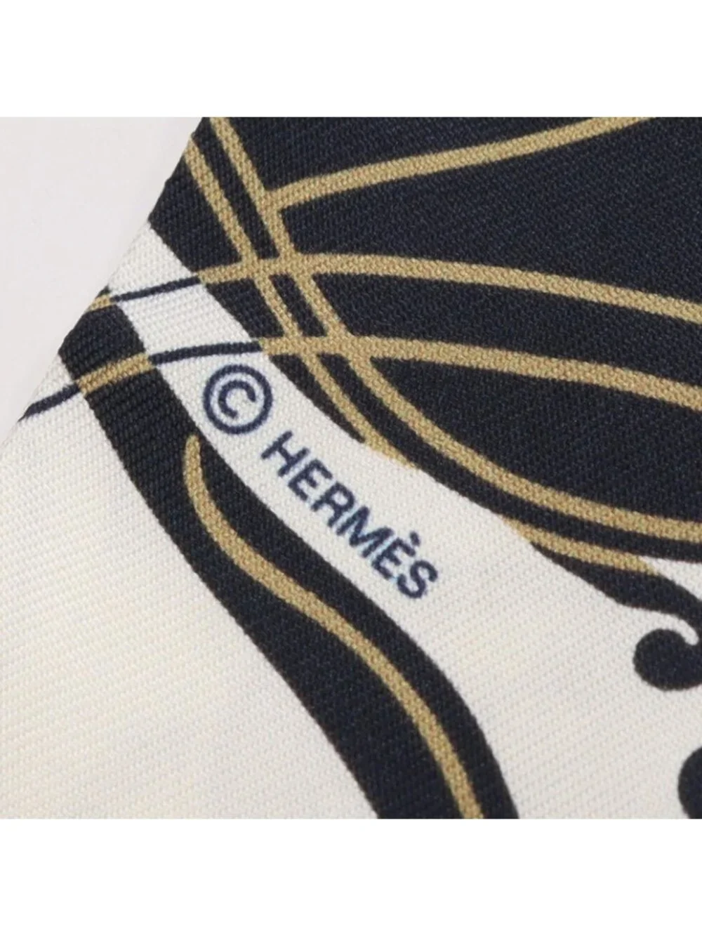 Hermes Scarf Twill Ex Libris Silk - Picture 4 of 7